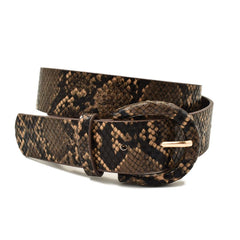 CINTURÓN TEXTURA VÍBORA HEBILLA FORRADA
