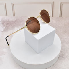 LENTES REDONDOS NEGROS CON DORADO