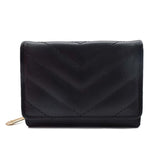 CARTERA TARJETERO CON CAPITONADO EN EXTERIOR NEGRO