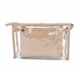 SET DE COSMETIQUERA DE DOBLE CAPA BEIGE