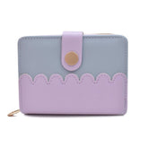 CARTERA MONEDERO BI COLOR CON TRES COMPARTIMIENTOS INTERIOR MORADO