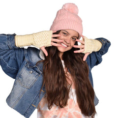 GUANTES DISEÑO DE MITÓN BEIGE