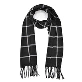 BUFANDA BÁSICA UNISEX NEGRA DE CUADROS
