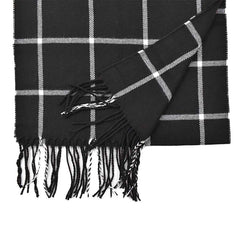 BUFANDA BÁSICA UNISEX NEGRA DE CUADROS