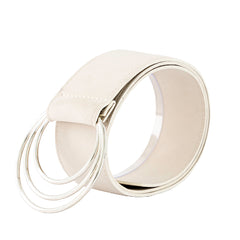 CINTURÓN GAMUZA IVORY HEBILLA AROS