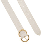 CINTURÓN BLANCO TEXTURIZADO HEBILLA OVALADA