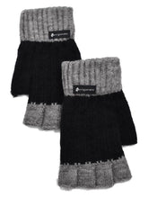 GUANTES DE CABALLERO SIN DEDOS NEGRO CON GRIS