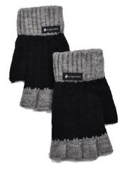 GUANTES DE CABALLERO SIN DEDOS NEGRO CON GRIS