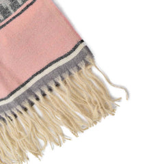 BUFANDA BLOQUES DE COLOR MULTICOLOR CON BARBAS