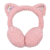 OREJERAS DE GATITO ROSA CON DETALLE DE LENTEJUELA