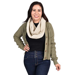 BUFANDA TEJIDA INFINITA BEIGE