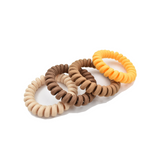 SET DE 4 LIGAS ESPIRAL TONOS OCRE