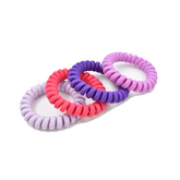 SET DE 4 LIGAS ESPIRAL TONOS LILAS