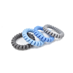 SET DE 4 LIGAS ESPIRAL TONOS AZULES