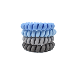 SET DE 4 LIGAS ESPIRAL TONOS AZULES