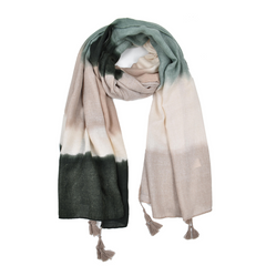 PASHMINA BLOQUES DE COLOR VERDES