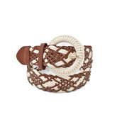 CINTURÓN TRENZADO CAMEL Y IVORY