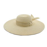 SOMBRERO PAMELA IVORY CON PERLAS