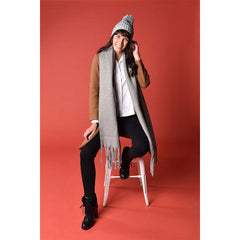 MAXI BUFANDA GRIS AFELPADA