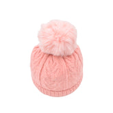 GORRO TEJIDO CLÁSICO CON POMPÓN ROSA