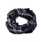 BUFANDA BÁSICA A CUADROS MARINO