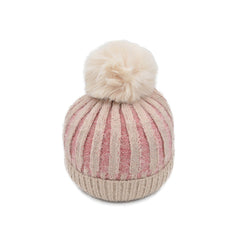 GORRO CON LÍNEAS EN VERTICAL DOS TONOS