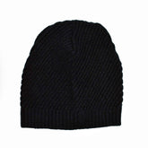 Gorro básico negro, beanie, tejido acanalado
