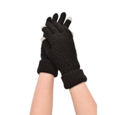 GUANTES TEJIDO BLOQUES BASE CAFÉ TOUCH BEIGE