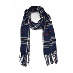 BUFANDA BÁSICA A CUADROS MARINO