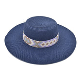 SOMBRERO BOATER CON CINTURÓN BORDADO TONOS PASTEL