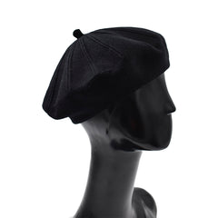 BOINA ESTILO FRANCÉS TEXTURA SUAVE DOBLE CAPA NEGRA