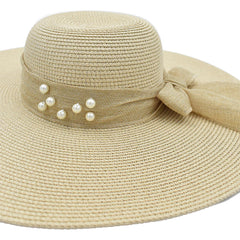 SOMBRERO PAMELA IVORY CON PERLAS