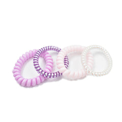 SET DE 4 LIGAS ESPIRAL TONOS ROSAS