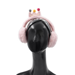 OREJERAS ROSAS CON CORONA GLITTER