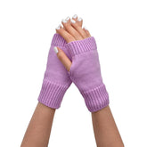 GUANTES MITONES CORTOS LILA