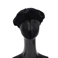BOINA ESTILO FRANCÉS TEXTURA SUAVE DOBLE CAPA NEGRA