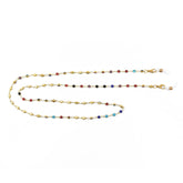 CADENA DE LENTES Y CUBRE BOCAS DETALLE PIEDRERÍA MULTICOLOR