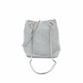 BOLSA CLUTCH COLOR PLATA CINTA METÁLICA