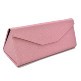 ESTUCHE PARA LENTES PLEGABLE ROSA CON GLITTER.