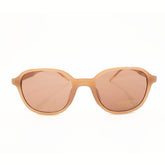 Lentes obscuros tipo ojo de gato para mujer, color café.