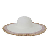 Adorn | Sombrero Pamela ivory con barbas tipo paja