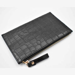 CARTERA NEGRA TEXTURA COCODRILO