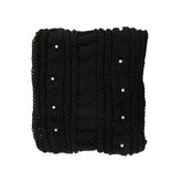 Adorn | Bufanda collar negra, tejida con detalle de peralas