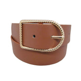 Adorn | Cintur—n casual camel liso grueso, hebilla semicircular con relieve