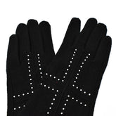 Adorn | Guantes negro con detalle de piedras que forman una cruz