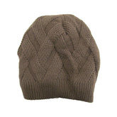 Gorro básico caballero café, tejido cerrado,con forro polar.