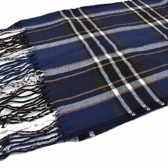 Maxi bufanda de cuadros y flecos multicolor.