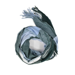 BUFANDA A CUADROS VERDE CON BARBAS