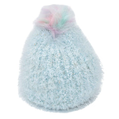 GORRO AZUL PASTEL POMPÓN MULTICOLOR