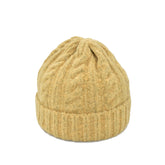Gorro tejido color beige, mujer.